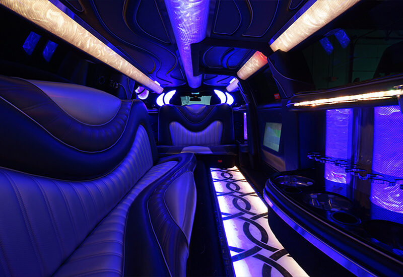 inside of the limo