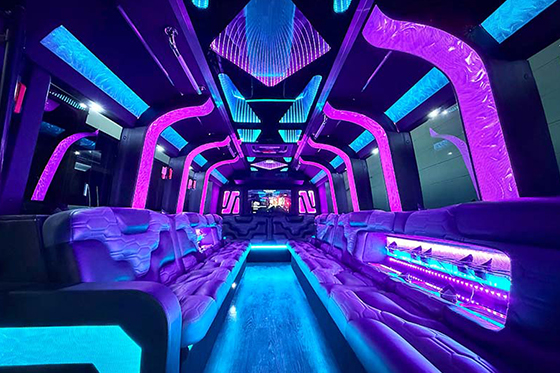 exotic party bus features